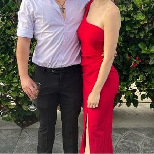 Windsor Bold Red One-Shoulder Dress